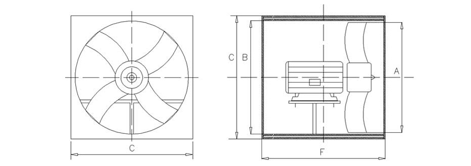 玻璃鋼壁式（shì）方形（xíng）軸流風機